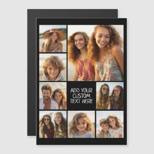 Create a Custom 8 Photo Collage - black magnet