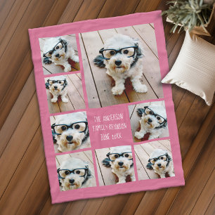 Create a Custom 8 Photo Collage CAN PICK COLOR Fleece Blanket