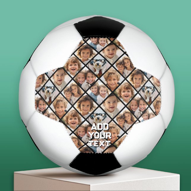 Create a Custom 8 Photo Collage - Diamond Shape Football (Custom Soccer Ball)