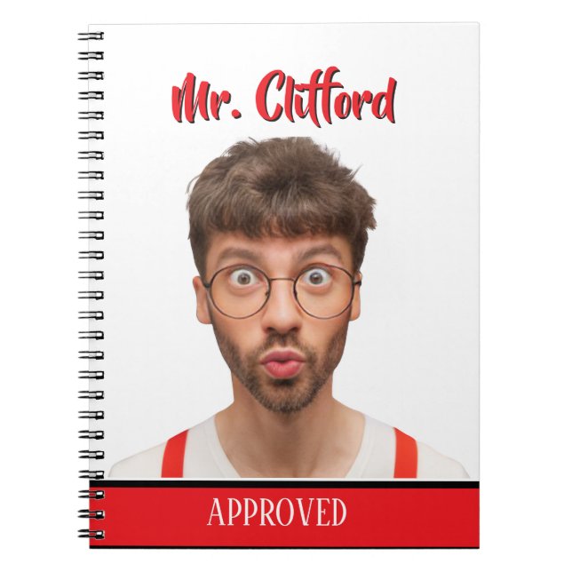 Create A Custom Funny Face Teacher Approval Rubber Notebook (Front)
