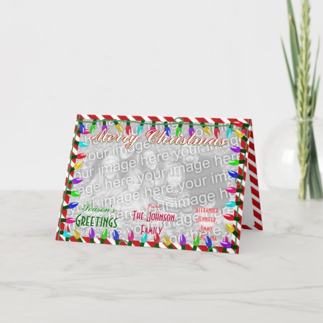 Create a custom Merry Christmas Family Photo Holiday Card (Front)