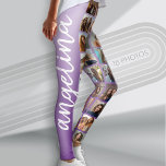 Create a Custom Photo Collage 18 Photos purple Leggings<br><div class="desc">Use your favourite photo or pictures to make a fun keepsake to share with friends. You can change the background colour when you click on the customise area.</div>