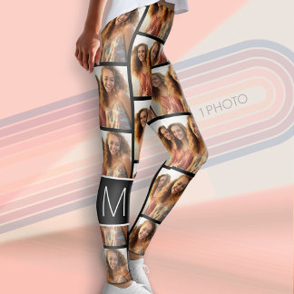 Create a Custom Photo Collage - 1 Photo Monogram Leggings