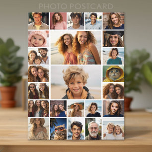 Create a Custom Photo Collage - 25 Photos Postcard