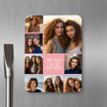 Create a Custom Photo Collage - 8 Photos - coral Magnet<br><div class="desc">A fun design with a photo collage and a coral background. Use your favourite photo or pictures to make a fun keepsake to share with friends.</div>