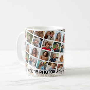 Create a Custom Photo Collage Pattern - 18 Photos Coffee Mug
