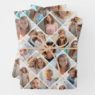 Create a Custom Photo Collage with 12 Photos Wrapping Paper Sheet