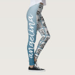 Create a Custom Photo Collage with 18 Photos blue Leggings<br><div class="desc">Use your favourite photo or pictures to make a fun keepsake to share with friends.</div>