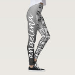 Create a Custom Photo Collage with 18 Photos Leggings<br><div class="desc">Use your favourite photo or pictures to make a fun keepsake to share with friends. This photo grid uses 18 photos and includes a place to add your name on one leg. A funky,  statement piece that makes a great gift!</div>