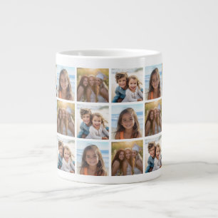 Create a Custom Photo Collage with 3 Photos Large Coffee Mug