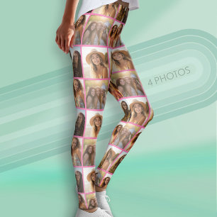 Create a Custom Photo Collage with 4 Photos Leggings