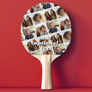 Create a Custom Photo Collage with 4 Photos Ping Pong Paddle