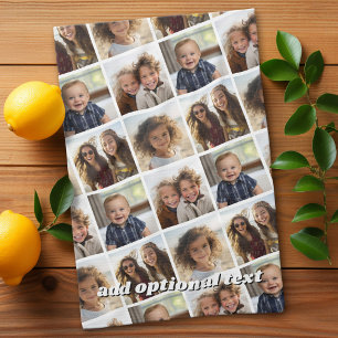 Create a Custom Photo Collage with 4 Photos Tea Towel