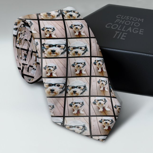 Create a Custom Photo Collage with 6 Photos Black Tie (Custom Photo Collage Tie - Create Your Own Look)