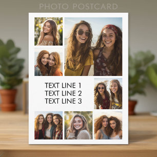 Create a Custom Photo Collage with 7 Photos Postcard