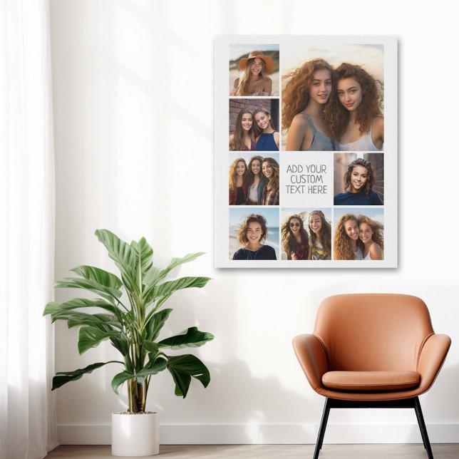 Create a Custom Photo Collage with 8 Photos Canvas Print (Photo Collage Wall Art - personalize your own design)