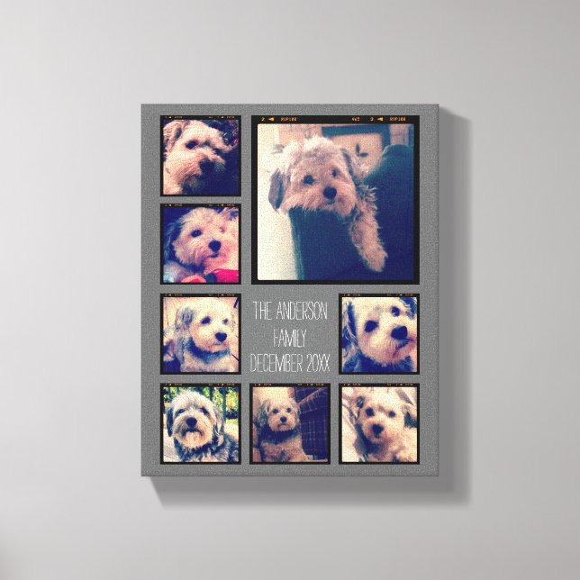 Create a Custom Photo Collage with 8 Photos Canvas Print (Front)