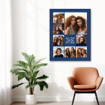 Create a Custom Photo Collage with 8 Photos navy Poster<br><div class="desc">Use your favorite photo or pictures to make a fun keepsake to share with friends. A minimalist design with only snapshots and a text block.</div>
