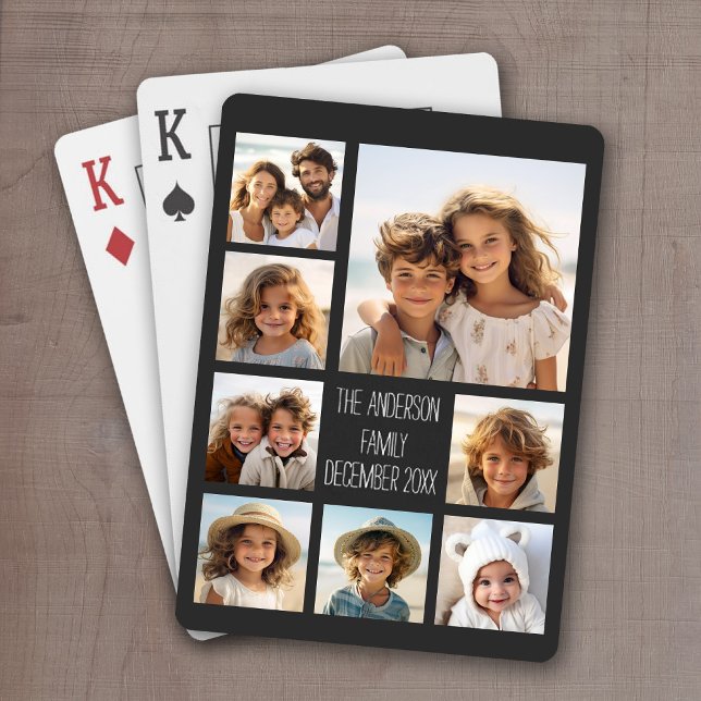 Create a Custom Photo Collage with 8 Photos Playing Cards (Add 8 photos to personalize a set of playing cards. Make a great gift for friends and family.)
