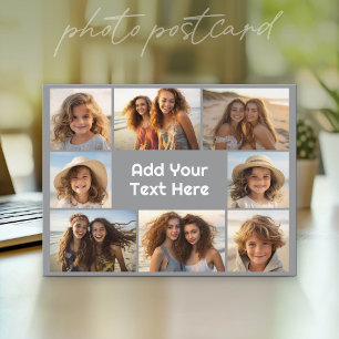 Create a Custom Photo Collage with 8 Photos Postcard