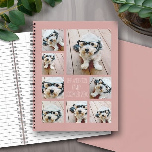 Create a Custom Photo Collage with 8 Photos - rose Notebook