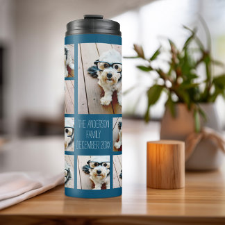Create a Custom Photo Collage with 8 Photos Thermal Tumbler