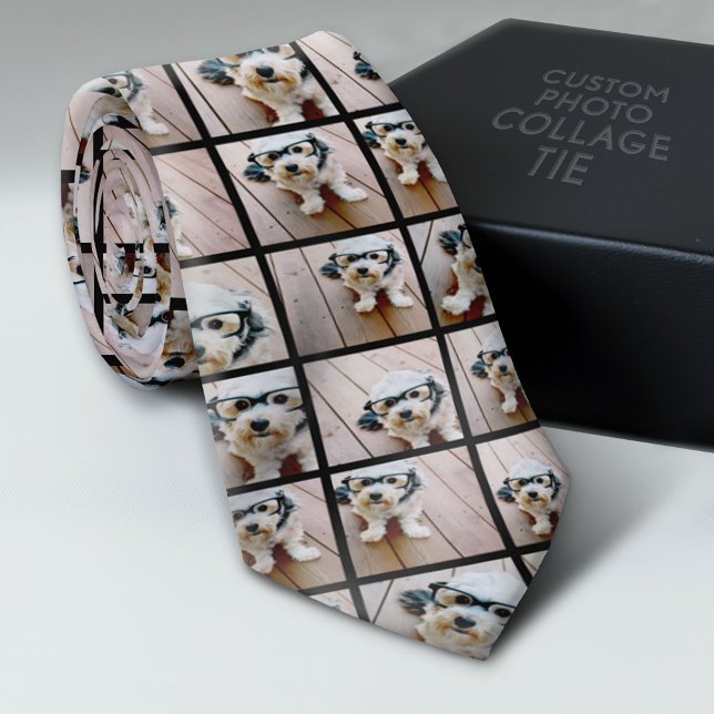 Create a Custom Photo Collage with 9 Photos Tie (Custom Photo Collage Tie - Create Your Own Look)