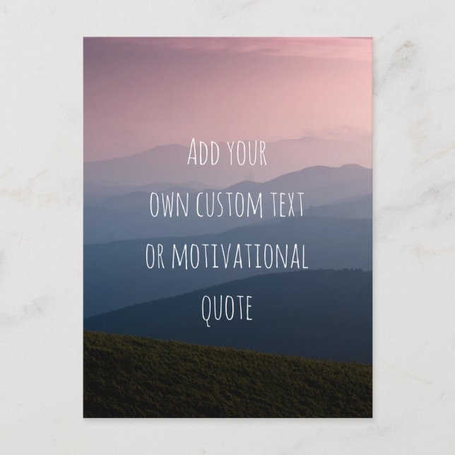 Create A Custom Quote - Pink Sunset Postcard (Front)