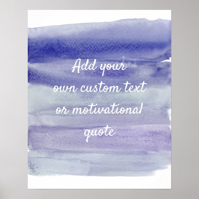 Create A Custom Quote Poster - Purple Watercolour (Front)