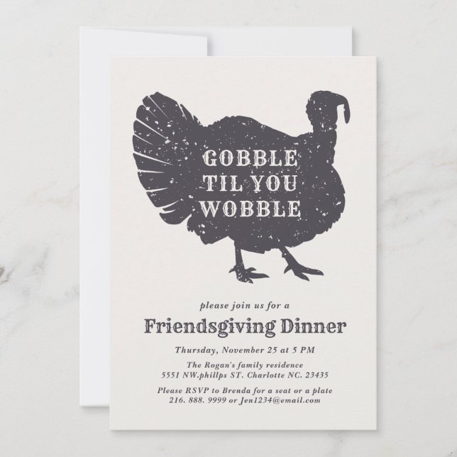 Create A Custom Slogan Friendsgiving Thanksgiving Invitation (Front)
