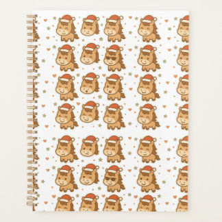 Create a cute horse wearing a tiny Christmas hat Planner
