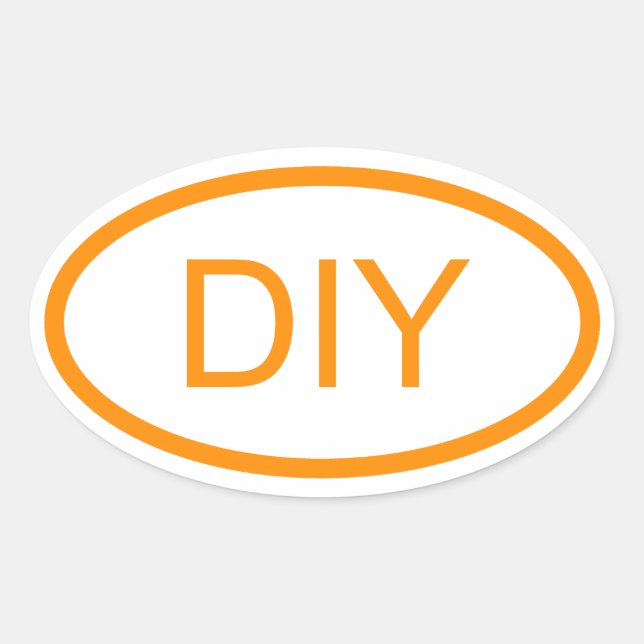 Create a Dark Orange Euro Style Oval Sticker (Front)