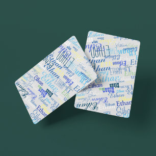 Create a deck of playing cards with your own name