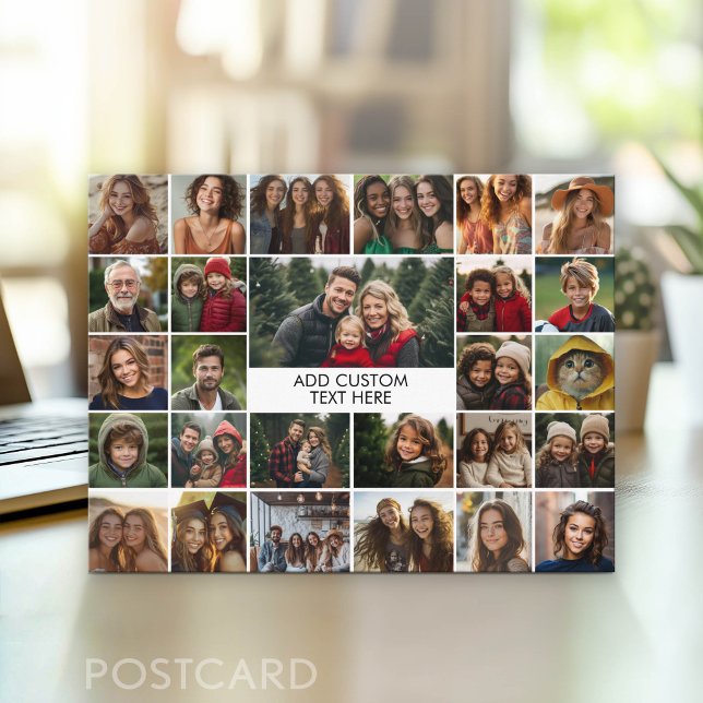 Create a Funky Photo Collage with 27 Photos Postcard (Photo Postcard - Customize with your favorite photos)