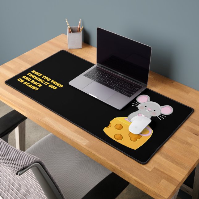 Create a Funny Saying Mouse Themed Personalised Desk Mat (Office 2)