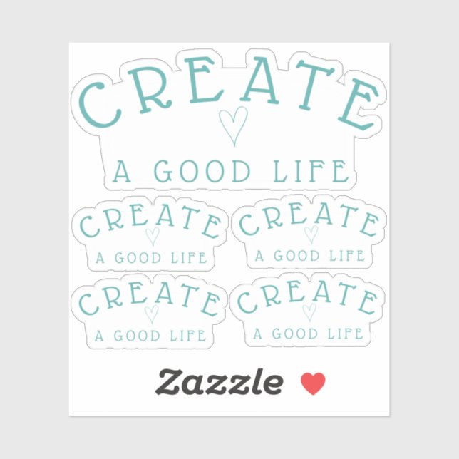 Create a Good Life Set of 5 Teal (Sheet)