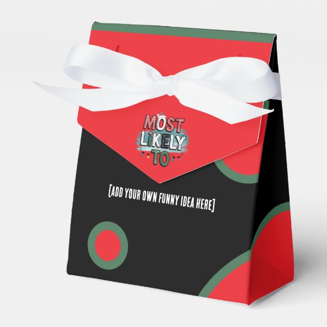 😂Create a Most Likely To 🎄 Funny Christmas Quote Favour Box (Front Side)