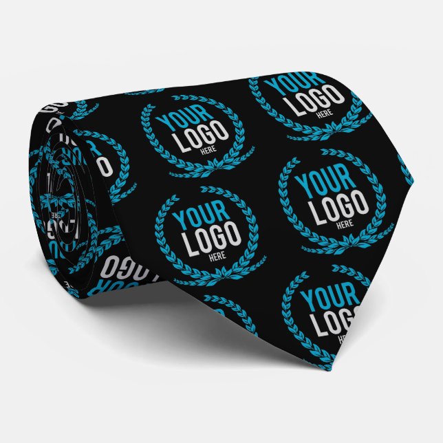 Create A Patterned | Dark Coloured Business Logo Tie (Rolled)