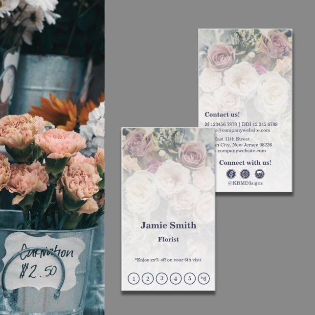 Create A Personalised Photo Florist Loyalty Card (Create A Personalized Photo Florist Loyalty Card)