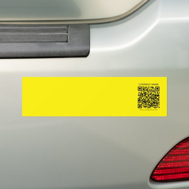 Create a QR Code | Easily Seen Bright Yellow Black Bumper Sticker (On Car)