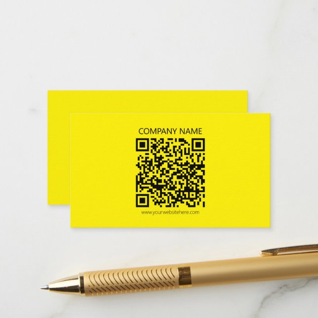 Create a QR Code | Easily Seen Bright Yellow Black Enclosure Card (Front/Back In Situ)