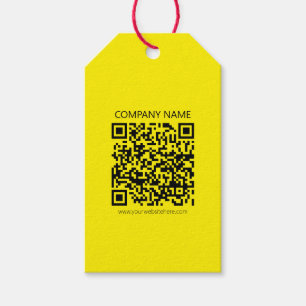 Create a QR Code Easily Seen Bright Yellow Black Gift Tags