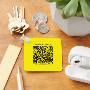 Create a QR Code   Easily Seen Bright Yellow Black Key Ring