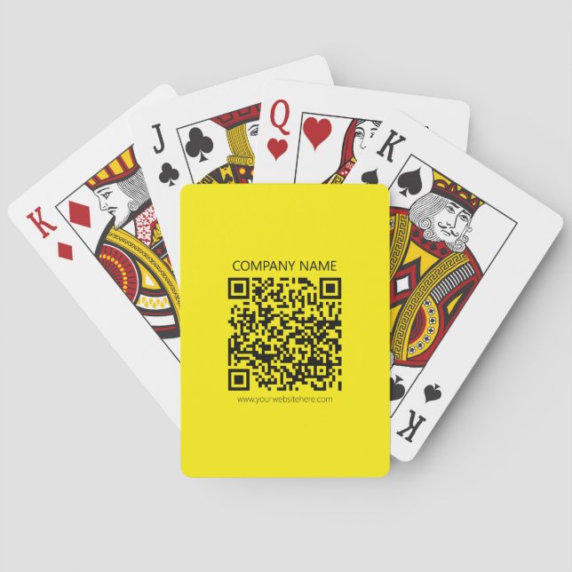 Create a QR Code | Easily Seen Bright Yellow Black Playing Cards (Back)