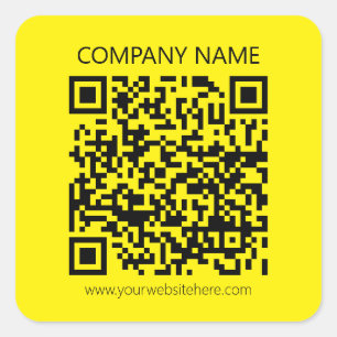 Create a QR Code   Easily Seen Bright Yellow Black Square Sticker