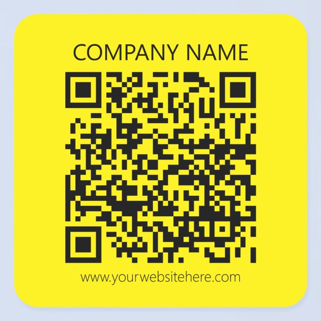 Create a QR Code | Easily Seen Bright Yellow Black Square Sticker (Creator Uploaded)