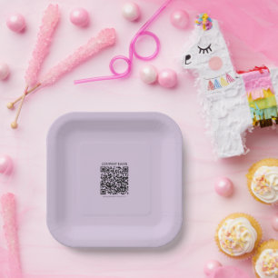 Create a QR Code   Pale Lavender Violet Paper Plate
