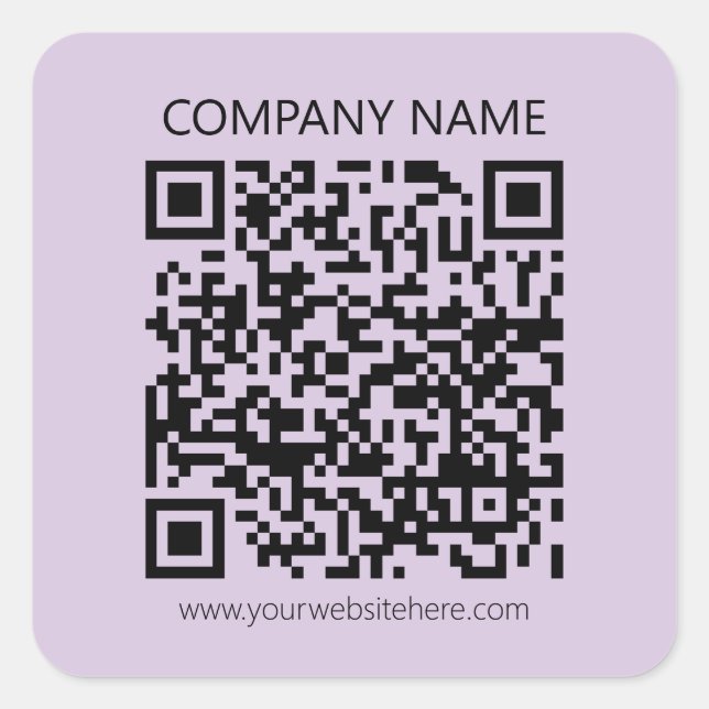 Create a QR Code | Pale Lavender Violet Square Sticker (Front)