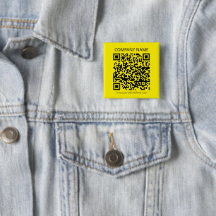 Create a QR Code Pale Yellow 15 Cm Square Badge