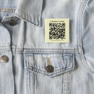Create a QR Code   Pale Yellow 15 Cm Square Badge